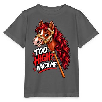 Hobby-Horsing-Sprung – Buntes Pferd - Stanley/Stella Kinder T-Shirt MINI CREATOR  - Anthrazit - Vorne - Kain (125cm)