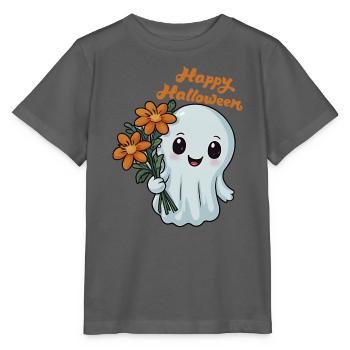 Happy Halloween Gespenst - Spooky Ghost - Stanley/Stella Kinder T-Shirt MINI CREATOR  - Anthrazit - Vorne - Kain (125cm)