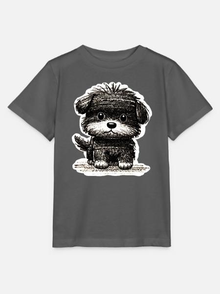 Wuscheliges Hündchen (Grau) - Stanley/Stella Kinder T-Shirt MINI CREATOR  - Anthrazit