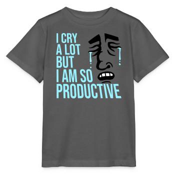 I Cry A Lot But I Am So Productive Lustig Emotion - Stanley/Stella Kinder T-Shirt MINI CREATOR  - Anthrazit - Vorne - Kain (125cm)