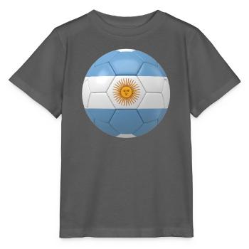 ARGENTINA''S FLAG ON A FOOTBALL - Stanley/Stella MINI CREATOR Kids’ T-Shirt - anthracite - Front - Kain (125cm)
