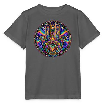Hand der Fatima - Stanley/Stella Kinder T-Shirt MINI CREATOR  - Anthrazit - Vorne - Kain (125cm)