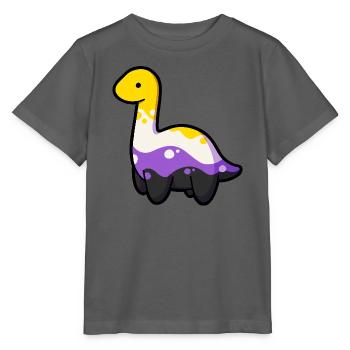 Hugadino – Pride-Lonk, nicht-binär - Stanley/Stella Kinder T-Shirt MINI CREATOR  - Anthrazit - Vorne - Kain (125cm)