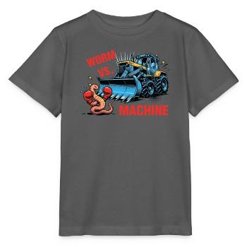 Worm vs Machine Robak Kontra Maszyna - Stanley/Stella Kinder T-Shirt MINI CREATOR  - Anthrazit - Vorne - Kain (125cm)