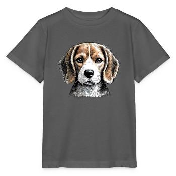 Beagle Line Portrait - Stanley/Stella Kinder T-Shirt MINI CREATOR  - Anthrazit - Vorne - Kain (125cm)