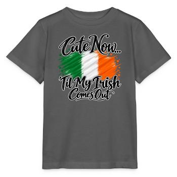 Cute now - Til my irish comes out - Ireland Irland - Stanley/Stella Kinder T-Shirt MINI CREATOR  - Anthrazit - Vorne - Kain (125cm)