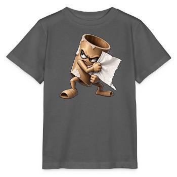 Wütende Rolle reißt Papier - Stanley/Stella Kinder T-Shirt MINI CREATOR  - Anthrazit - Vorne - Kain (125cm)