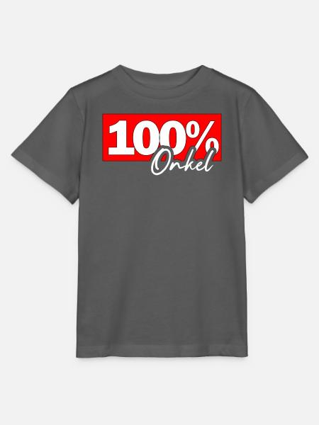 100% Onkel – roter Layout-Print - Stanley/Stella Kinder T-Shirt MINI CREATOR  - Anthrazit