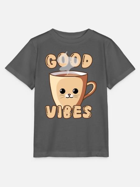 Cute Cat Cup - Stanley/Stella Kinder T-Shirt MINI CREATOR - Anthrazit
