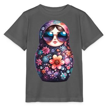 Cadeau de lunettes de soleil Matryoshka Cool - T-shirt bio MINI CREATOR Stanley/Stella Enfant - charbon - Devant - Kain (125cm)