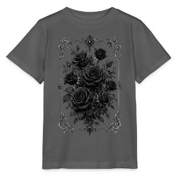 Roses, Black Roses, Rose & Flowers - Stanley/Stella MINI CREATOR Kids’ T-Shirt - anthracite - Front - Kain (125cm)