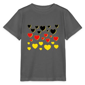 Drapeau de l’Allemagne Coeurs - T-shirt bio MINI CREATOR Stanley/Stella Enfant - charbon - Devant - Kain (125cm)