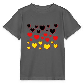 Drapeau de l’Allemagne Coeurs - T-shirt bio MINI CREATOR Stanley/Stella Enfant - charbon - Devant - Kain (125cm)