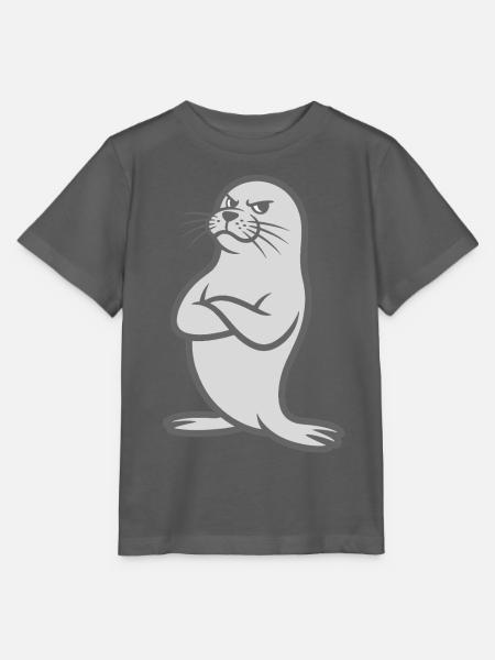 Lustiger Seehund mit verschränkten Armen - Stanley/Stella Kinder T-Shirt MINI CREATOR - Anthrazit