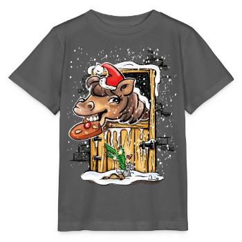 Bjarki & Dot im Schnee - Stanley/Stella Kinder T-Shirt MINI CREATOR  - Anthrazit - Vorne - Kain (125cm)