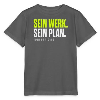 Sein Werk. Sein Plan. – Epheser 2,10 - Stanley/Stella Kinder T-Shirt MINI CREATOR  - Anthrazit - Vorne - Kain (125cm)