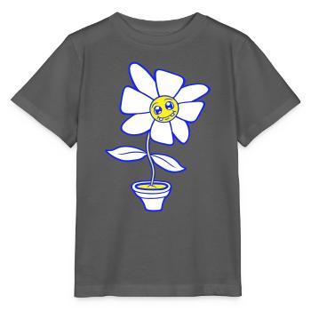 Petit Pot De Fleurs Visage Heureux Drôle - T-shirt bio MINI CREATOR Stanley/Stella Enfant - charbon - Devant - Kain (125cm)