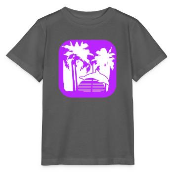 Delfin Springt Linien Sonne Palmen Cool Silhouette - Stanley/Stella Kinder T-Shirt MINI CREATOR  - Anthrazit - Vorne - Kain (125cm)