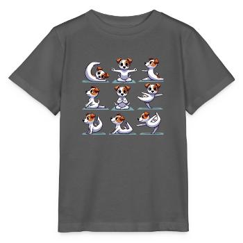 Jack Russell Terrier Yoga - Conception amusante pour chien - T-shirt bio MINI CREATOR Stanley/Stella Enfant - charbon - Devant - Kain (125cm)