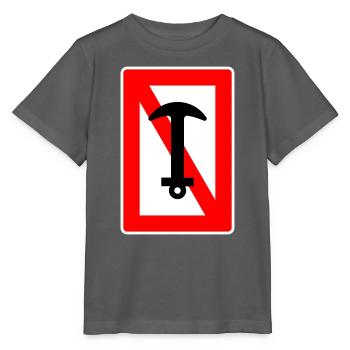 Interdiction d’ancre - navire d’ancre, capitaine de voilier - T-shirt bio MINI CREATOR Stanley/Stella Enfant - charbon - Devant - Kain (125cm)