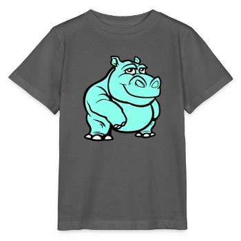 Hippo Comic - Stanley/Stella MINI CREATOR Kids’ T-Shirt - anthracite - Front - Kain (125cm)