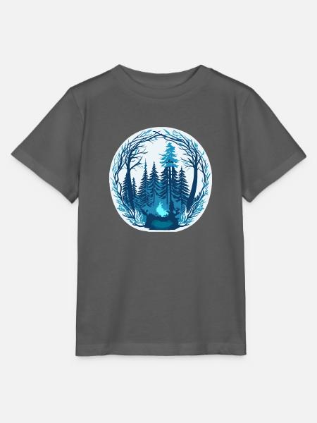 Magischer gefrorener Wald - Stanley/Stella Kinder T-Shirt MINI CREATOR - Anthrazit
