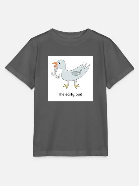 The early bird - Stanley/Stella Kinder T-Shirt MINI CREATOR - Anthrazit