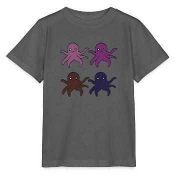 Pieuvre 4 plis - T-shirt bio MINI CREATOR Stanley/Stella Enfant - charbon - Devant - Kain (125cm)