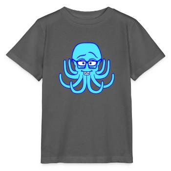 Oktopus Nerd Geek Hornbrille schlau Intelligent - Stanley/Stella Kinder T-Shirt MINI CREATOR  - Anthrazit - Vorne - Kain (125cm)