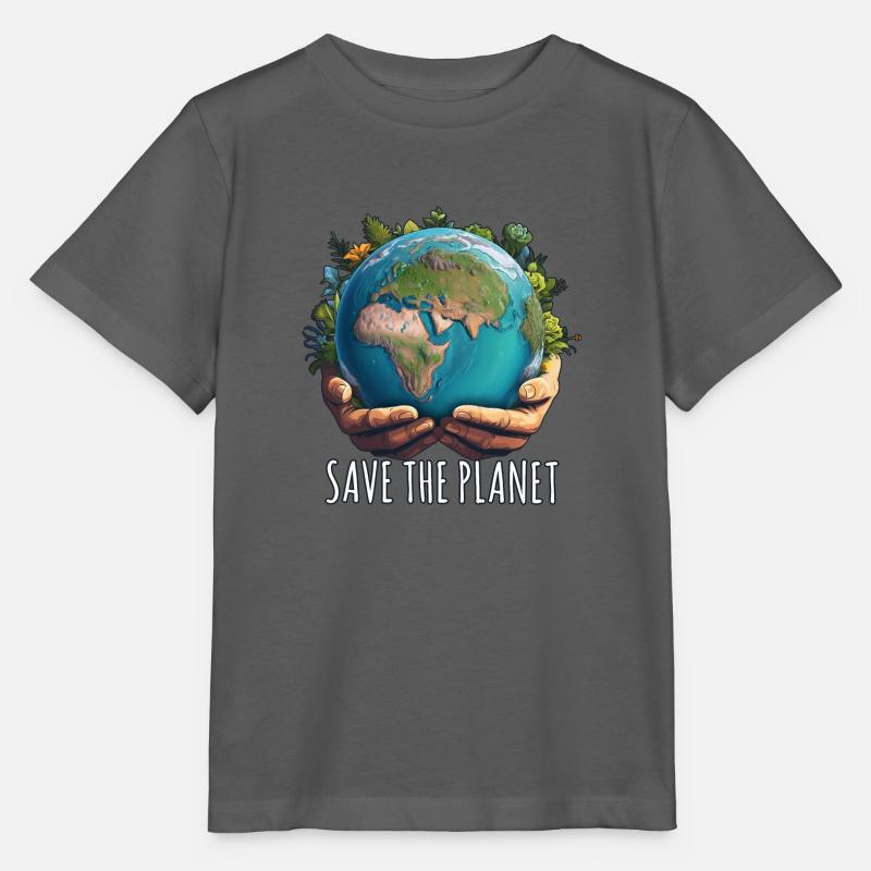 SAVE THE PLANET - T-shirt bio MINI CREATOR Stanley/Stella Enfant - charbon