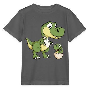 Dinosaurier Milch Baby Dino Dinos Geschwister - Stanley/Stella Kinder T-Shirt MINI CREATOR  - Anthrazit - Vorne - Kain (125cm)