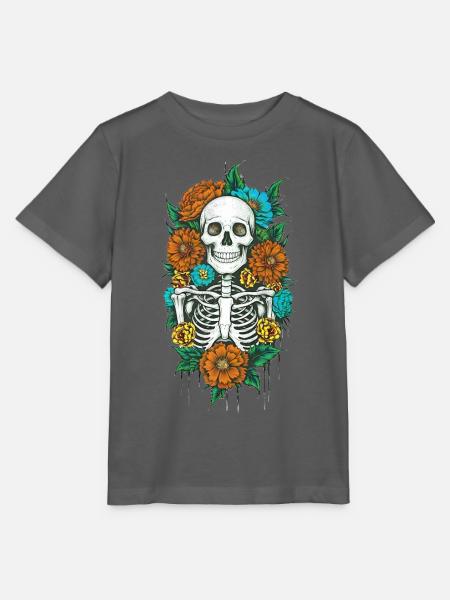 Floral Skeleton 2 - Stanley/Stella Kinder T-Shirt MINI CREATOR  - Anthrazit