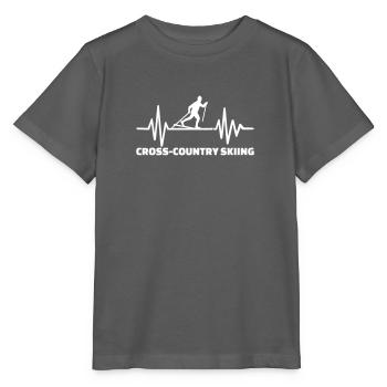 Cross-country skiing - Stanley/Stella MINI CREATOR Kids’ T-Shirt - anthracite - Front - Kain (125cm)