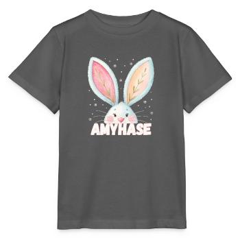 Nom Amy Lapin Amyhase Nom de l’animal - T-shirt bio MINI CREATOR Stanley/Stella Enfant - charbon - Devant - Kain (125cm)