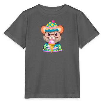 Petit gourmand - T-shirt bio MINI CREATOR Stanley/Stella Enfant - charbon - Devant - Kain (125cm)