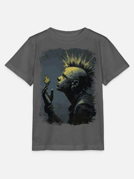 Punkrocker beobachtet Schmetterling - Stanley/Stella Kinder T-Shirt MINI CREATOR - Anthrazit