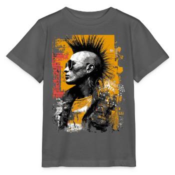 Punk with mohawk - Stanley/Stella MINI CREATOR Kids’ T-Shirt - anthracite - Front - Kain (125cm)