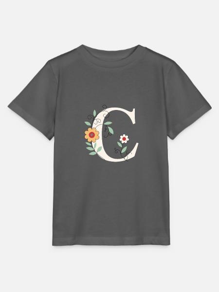 Buchstabe C Monogramm Retro - Stanley/Stella Kinder T-Shirt MINI CREATOR - Anthrazit
