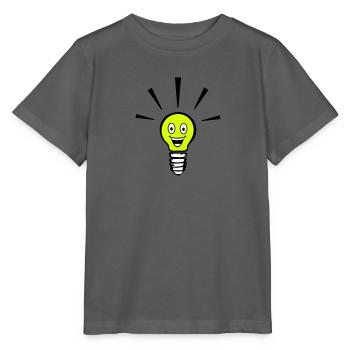 lustige Glühbirne - Idee - Stanley/Stella Kinder T-Shirt MINI CREATOR  - Anthrazit - Vorne - Kain (125cm)
