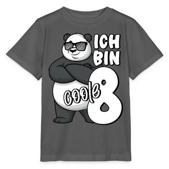 8. Geburtstag Junge 8 Jahre Panda Ich bin coole 8 - Stanley/Stella Kinder T-Shirt MINI CREATOR  - Anthrazit - Vorne - Kain (125cm)