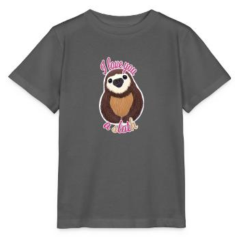 Sloth Declaration of Love - Stanley/Stella MINI CREATOR Kids’ T-Shirt - anthracite - Front - Kain (125cm)