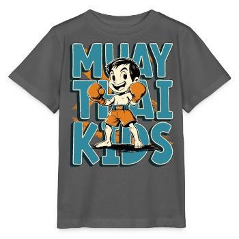 Muay Thai Enfants, Garçon - Boxe Thaï Enfants - T-shirt bio MINI CREATOR Stanley/Stella Enfant - charbon - Devant - Kain (125cm)