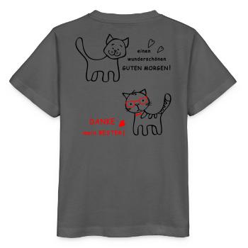 Guten Morgen Hund und Katze - Stanley/Stella Kinder T-Shirt MINI CREATOR  - Anthrazit - Hinten - Kain (125cm)