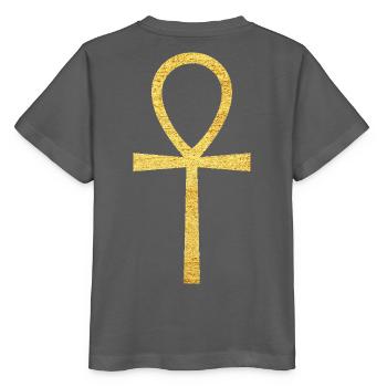 Ägyptisches Kreuz des Lebens und des Schutzes Ankh - Stanley/Stella Kinder T-Shirt MINI CREATOR  - Anthrazit - Hinten - Kain (125cm)