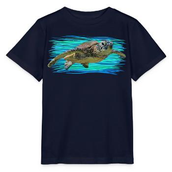 Schildkröte - Stanley/Stella Kinder T-Shirt MINI CREATOR  - Navy - Vorne - Kain (125cm)