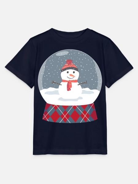Glaskugel mit Schneemann - Stanley/Stella Kinder T-Shirt MINI CREATOR - Navy