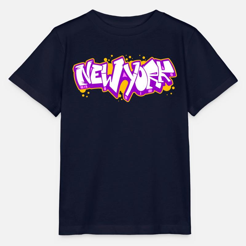 New York Horizontal Graffiti 3 - Stanley/Stella MINI CREATOR Kids’ T-Shirt - navy