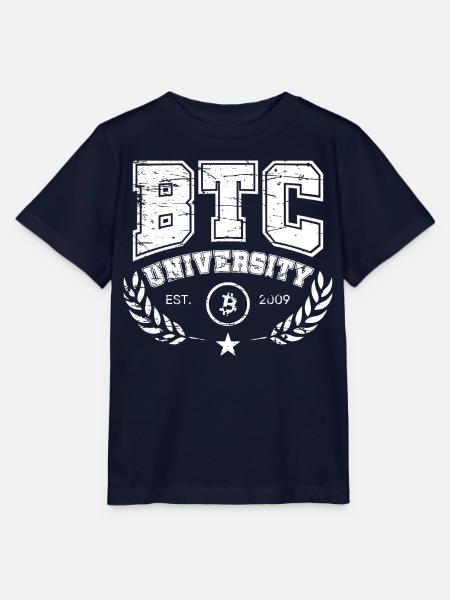Bitcoin Logo University - Stanley/Stella Kinder T-Shirt MINI CREATOR  - Navy
