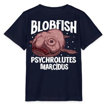 Tiefsee Monster - Blobfisch - Stanley/Stella Kinder T-Shirt MINI CREATOR  - Navy - Vorne - Kain (125cm)