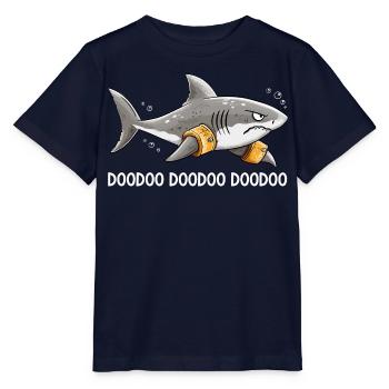 Doo Doo Hai Schwimmflügel Meer Humor - Stanley/Stella Kinder T-Shirt MINI CREATOR  - Navy - Vorne - Kain (125cm)